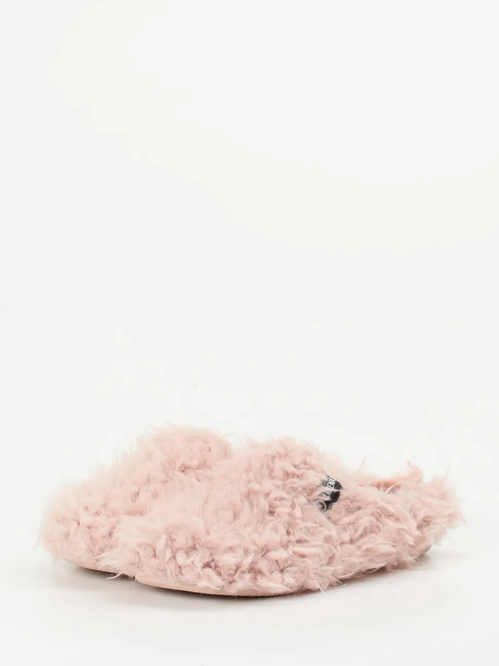 Verbenas – Pantoffeln aus Textil mit Kunstfell rosa