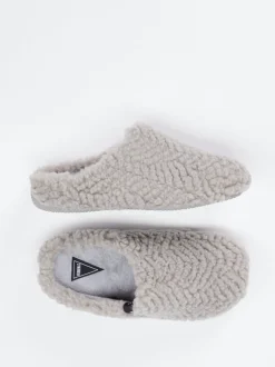 Verbenas – Pantoffeln aus Textil in Hellgrau