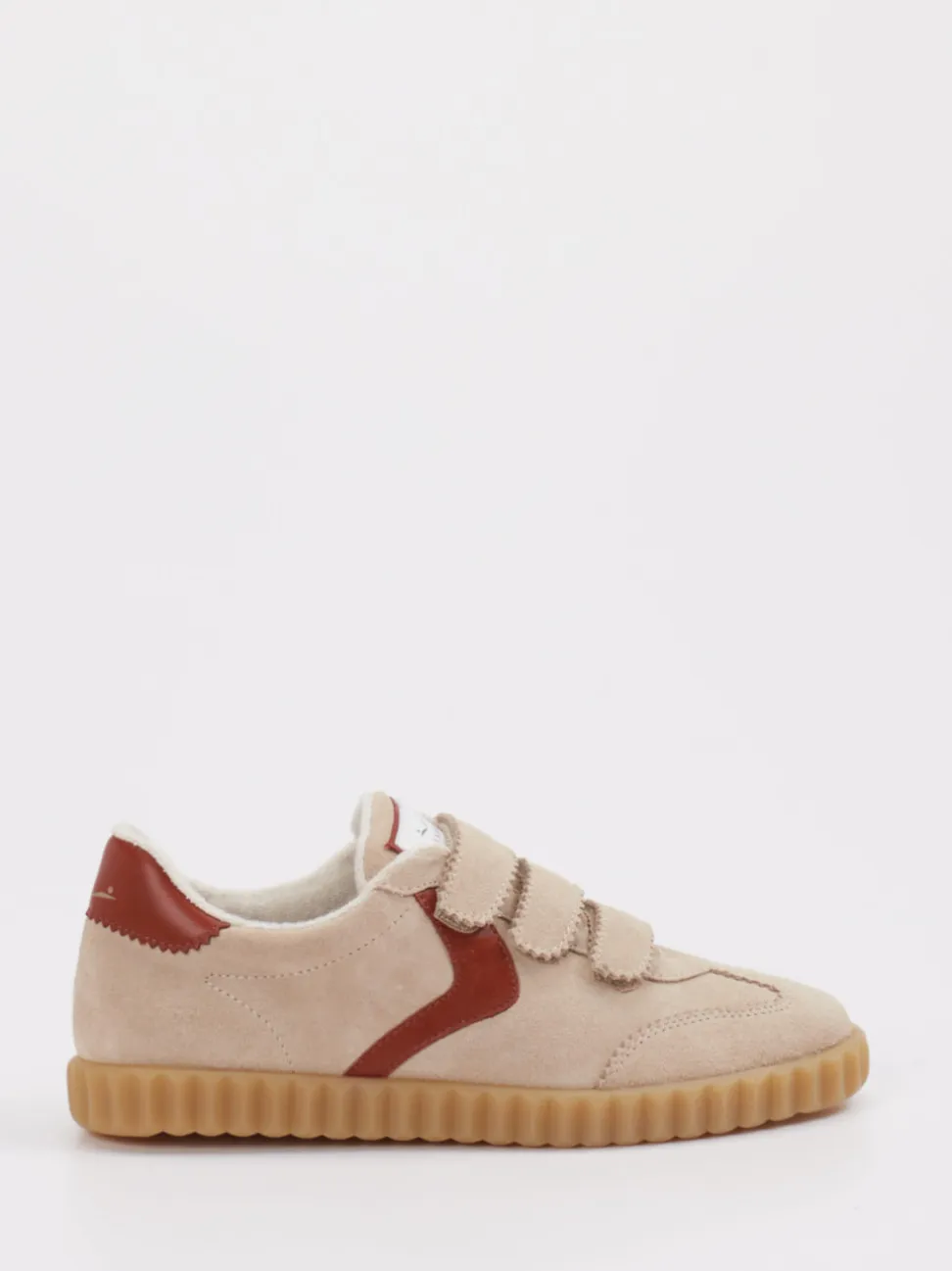 Voile Blanche – Klett-Sneaker aus Veloursleder beige