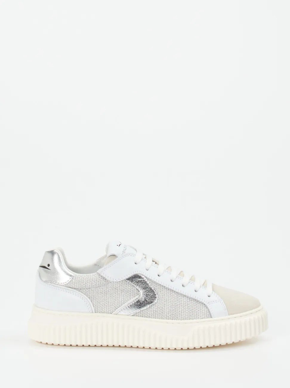 Voile Blanche – Sneaker aus Veloursleder und Mesh Offwhite
