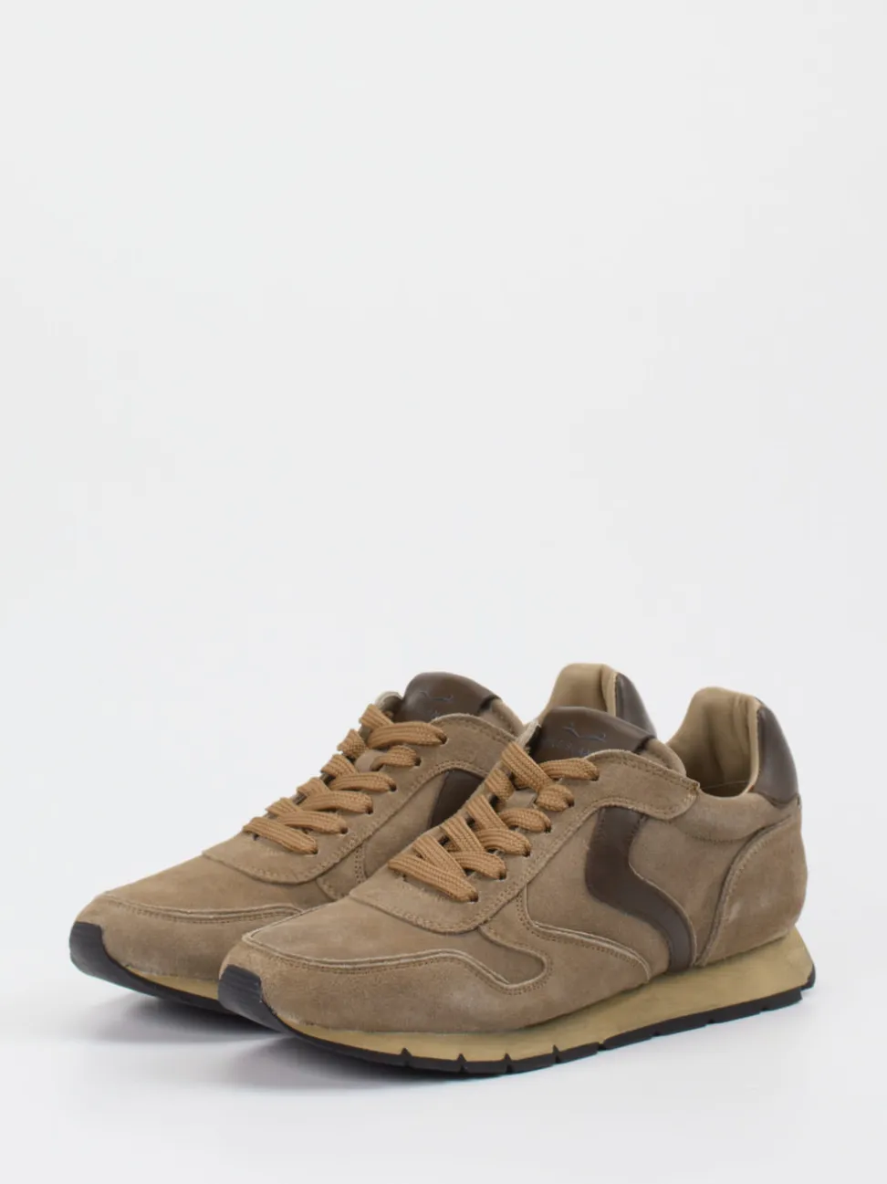 Voile Blanche – Sneaker aus Veloursleder Sandbeige