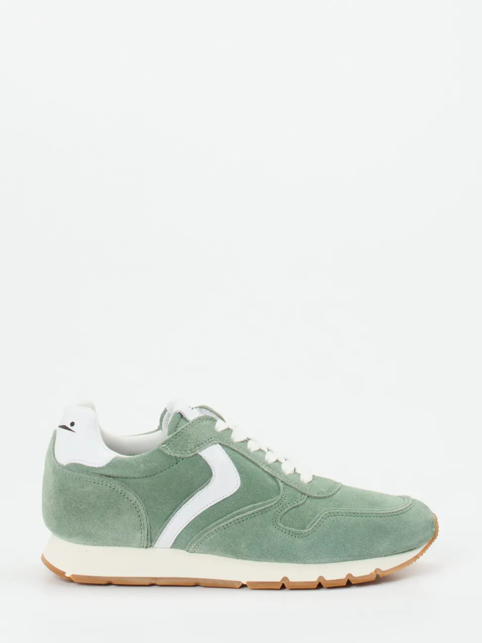 Voile Blanche – Sneaker aus Veloursleder Salbeigrün