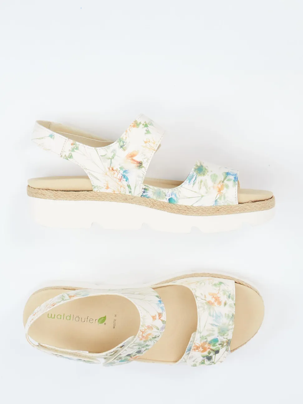 Waldläufer – Komfort-Sandalen aus Leder mit Jutebesatz