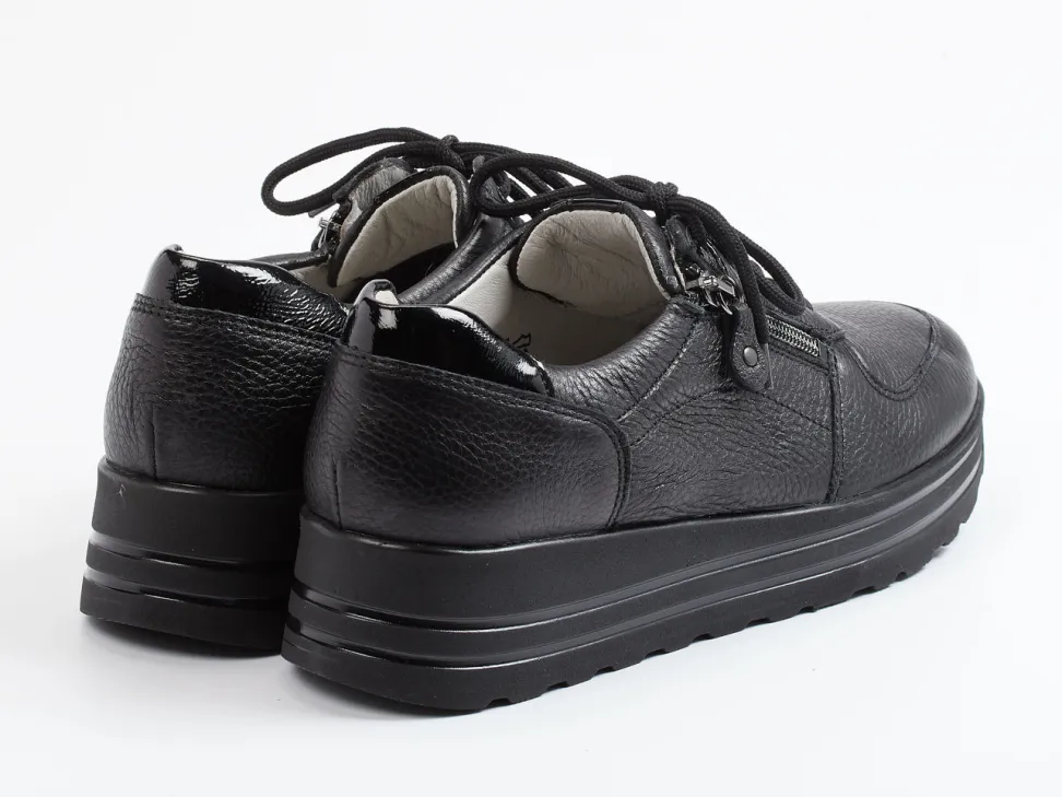 Waldläufer – Komfort-Sneaker aus Lammleder Schwarz