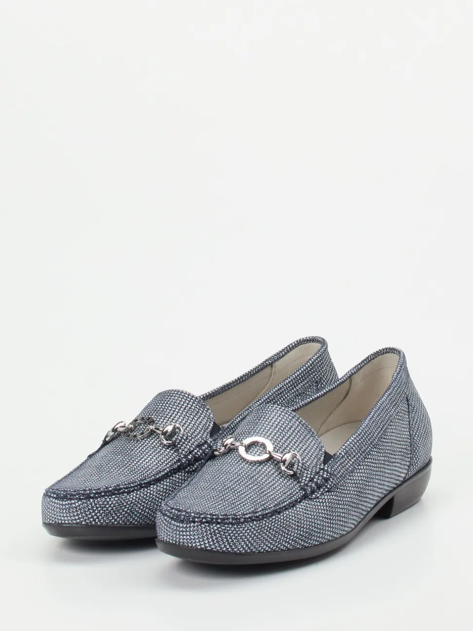 Waldläufer – Loafer aus geprägtem Leder jeansblau