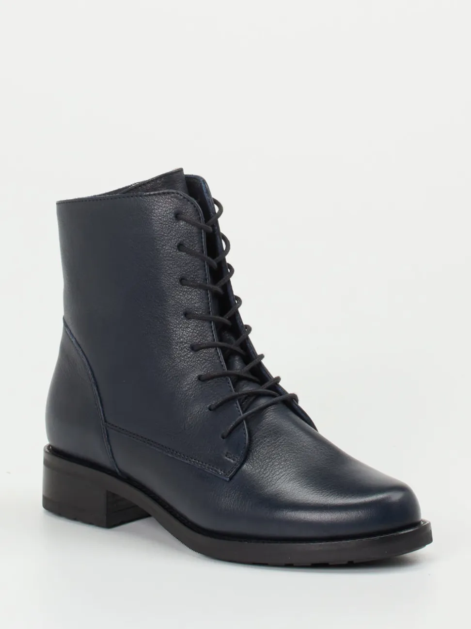 Werner – Schnürstiefelette aus Kalbleder Dunkelblau