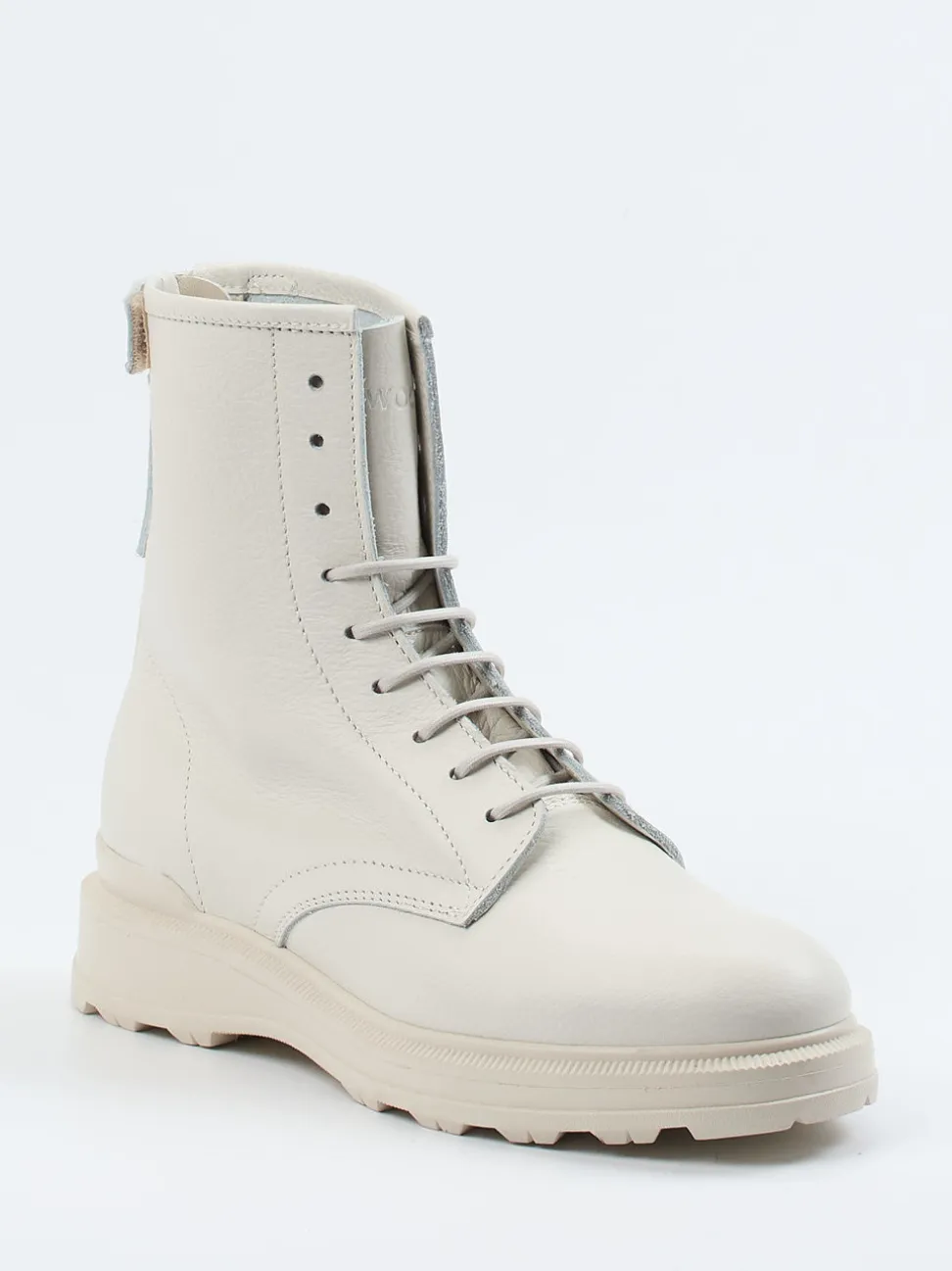 Woolrich – Schnürboots aus Kalbleder cremeweiß