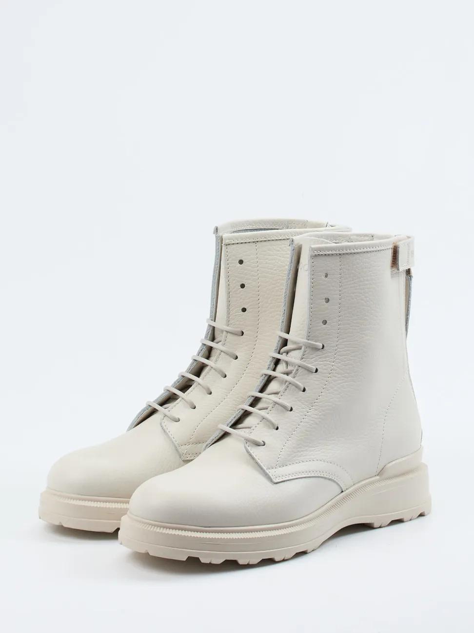 Woolrich – Schnürboots aus Kalbleder cremeweiß